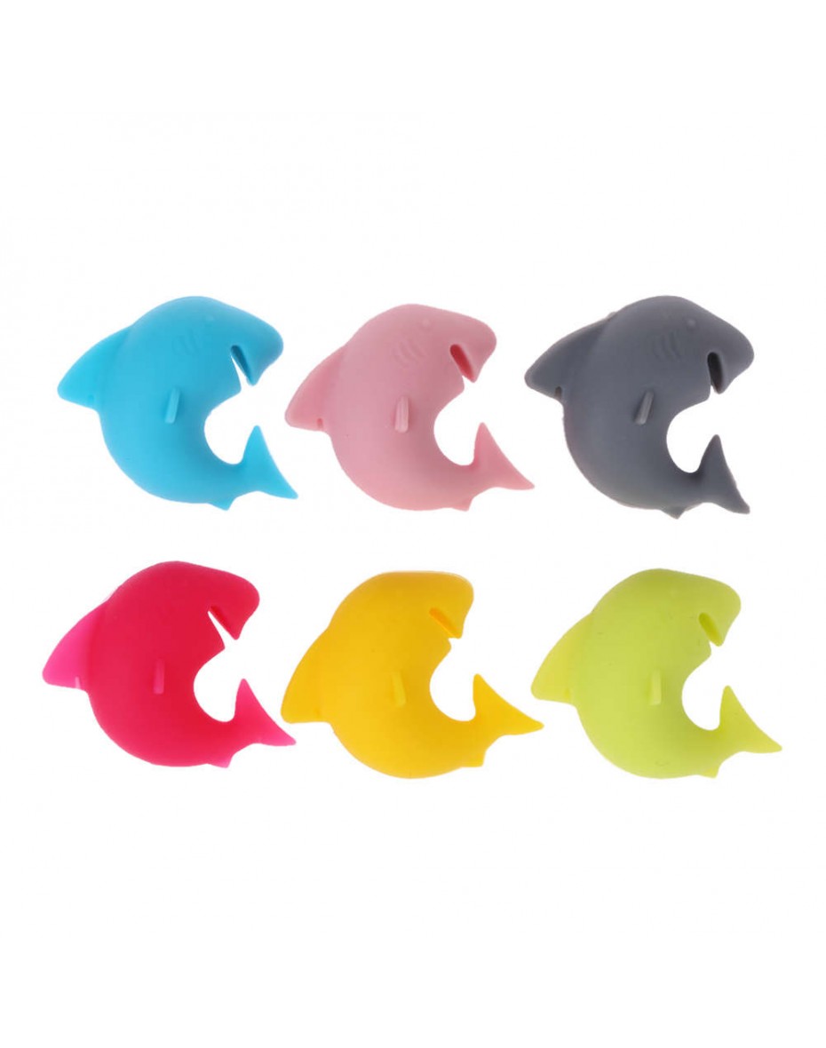 6 pcs Shark Party Dedicated Wine Glass Recognizer Label Rubber Marker