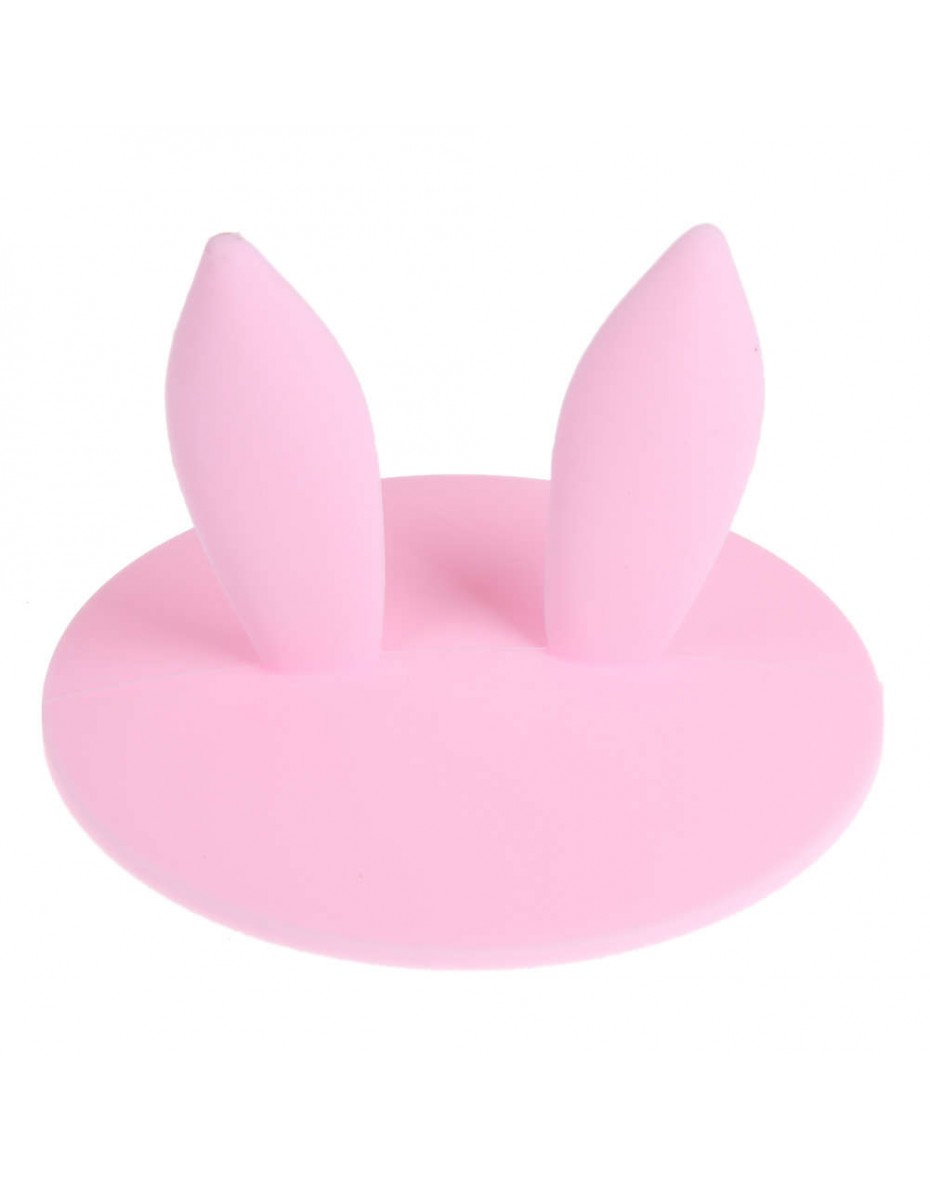 Rabbit Ear Dustproof Reuseable Silicone Magic Cover Cup Lid(Pink)