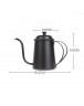 Black 650ml Coffee Tea Pot Hand Coffee Pot Small Mouth Pot