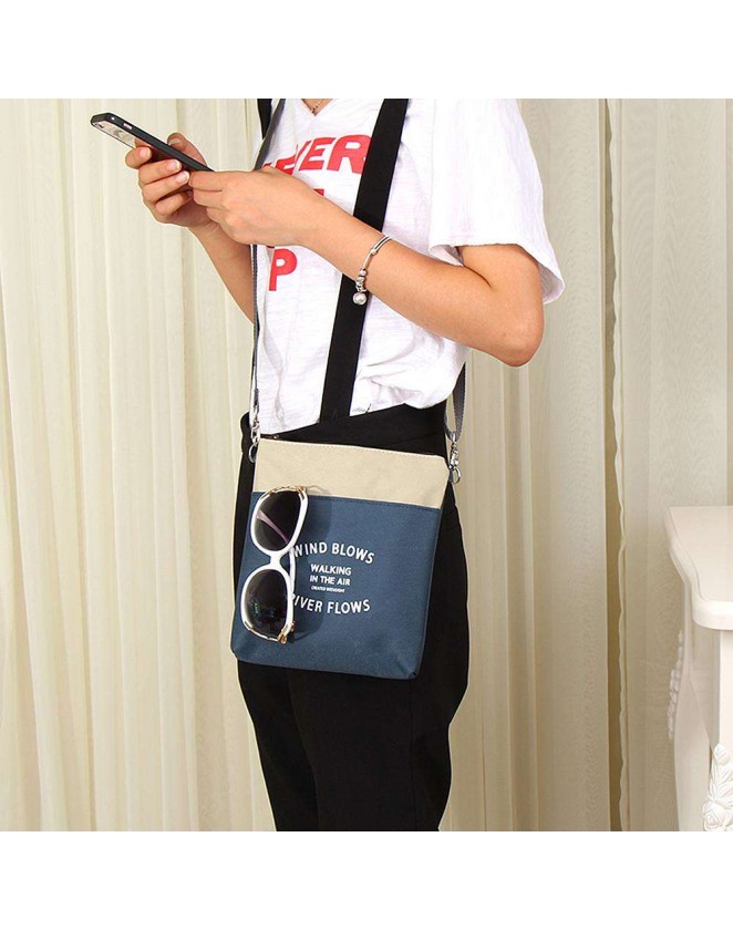 Mini Oxford Cloth Single Shoulder Bag Digital Stripes Travel Messenger Bag