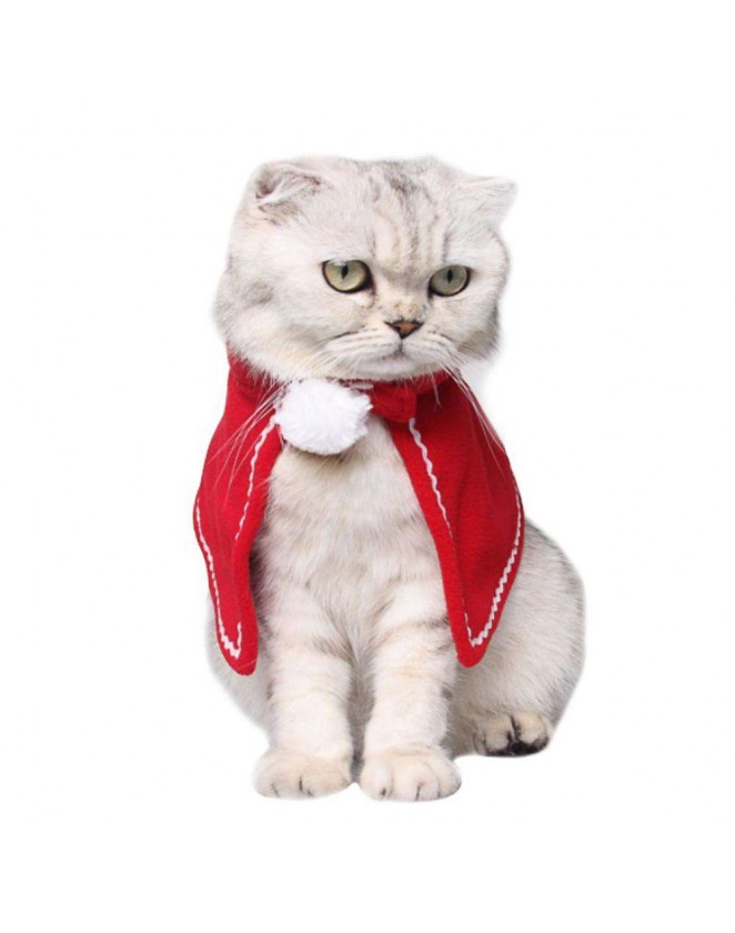 Pet Puppy Dogs Mini Cotton Cloaks Christmas Cape Cat Party Costume Red Coat