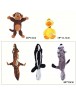 5pcs/set Pet Cat Chew Squeaker Toy Dog Plush Animal Interactive Sound Toys