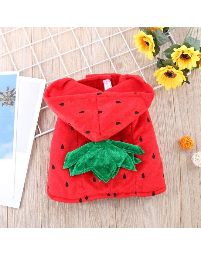 Strawberry Pets Dogs Coat Cotton Puppy Cats Christmas Party Costume Clothes