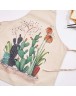 Fashion Cotton Linen Cactus Printed Apron Adult Kitchen Pinafore